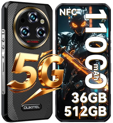 OUKITEL WP35 Pro Telephone Incassable 2025-36+512GO,Android 14 Smartphone Incassable IP68,6,6 Pouces FHD+,11000mAh, Telephone Portable Incassable 5G,64MP Caméra Primaire,GPS/NFC/2Ans Garantie,Or