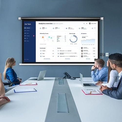 Portable Projection Screen Manual Drop Down Projection Screen Roll Up Movie Screen Home Theater Office Screen(4:03)