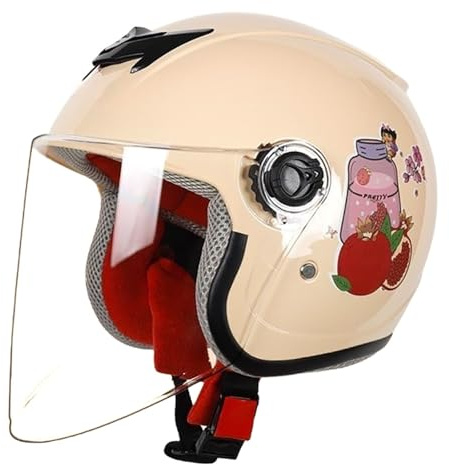 Casco De Moto Jet Para Niños De 3 A 12 Años, Homologado ECE 22.06, Casco De Scooter Infantil, Casco De Moto D,48-52cm