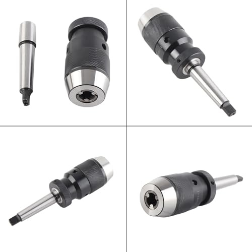 SIXRUN Portabrocas de Torno, Portabrocas sin Llave Autoajustable de Acero de 1-16 Mm de Capacidad con Eje Cónico MT2-JT3, Construcción Robusta, Diseño Ergonómico, Estable y Eficiente,