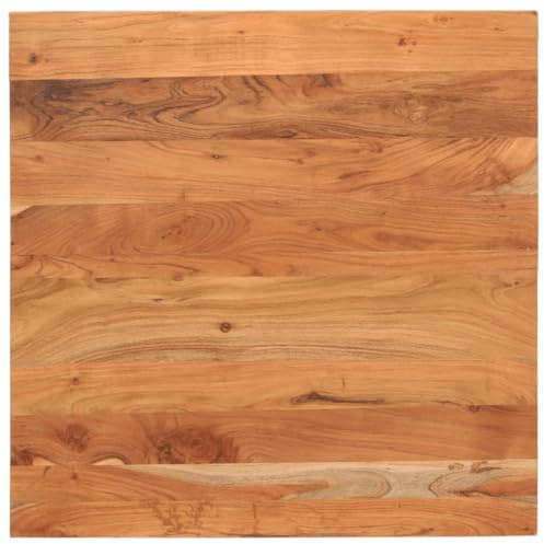 Teenpull Plateau de table 90 x 90 x 2,5 cm, carré, en bois massif d'acacia, plaque de rechange durable pour la maison et le commerce, accessoire de meuble robuste