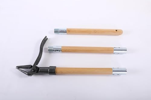 P!NKSHARK Deshierbe 110 cm + 1 par de guantes de protección contra cortes – Extractor de malas hierbas con mango largo y garras de metal, herramienta de jardín
