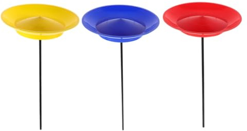 UKCOCO Set di 3 Piatti da Giocoleria in Plastico con Bastoncini per Allenamento Professionale, Design di Stabilità di Precisione per Addestramento Sensoriale e Spettacoli di Gruppo