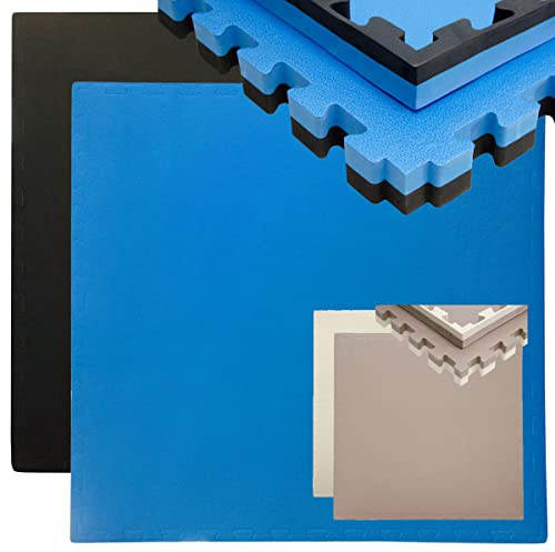 eyepower 4cm dick: 0.8qm Fitnessmatte Puzzle - 1 Tatami Matte 90x90 - Squat Rack Hantel Matte - Bodenplatten Sport - Puzzlematten Outdoor Training Trampolin Sprossenwand Fallschutzmatten Indoor Kinder