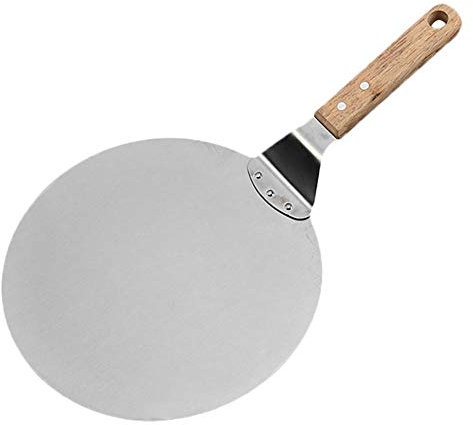 Unique Welinks Pelle à pizza en acier inoxydable Accessoires Pizza Peel Rond Antiadhésif Spatule à gâteau Lifter Plateau à fromage Peels Pizza Pelle à pizza avec poignée en bois Outils de cuisson
