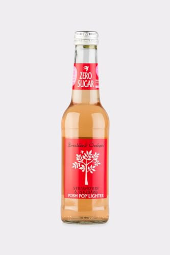 Breckland Orchard - Zero Sugar Strawberry and Rhubarb Posh Pop Lighter, 12 x 275 ml Bottles