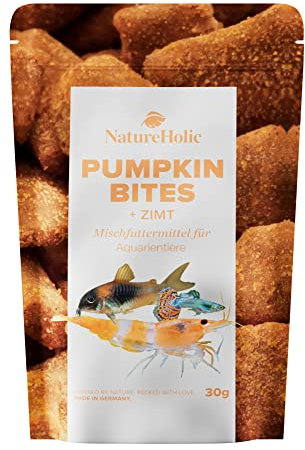 NatureHolic - Pumpkin Cinnamon Bites I Für Wirbellose I auch für Krebse, Krabben und Wasserschnecken I rein pflanzlich I lecker und gesund I Made in Germany I 30g
