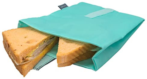 NERTHUS FIH 872 Bolsa para Sandwich XL Reutilizable Turquesa, ecológica, Adaptable, facil de Limpiar y Apta para Lavadora
