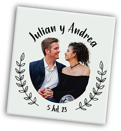 Yatatu - Tatuajes temporales adultos personalizados con Nombre y Fecha - Calcomanías para Boda, Compromiso, Despedida de soltera, Fiesta, Vintage - Detalles boda para invitados (40mm / 50 Unidades)