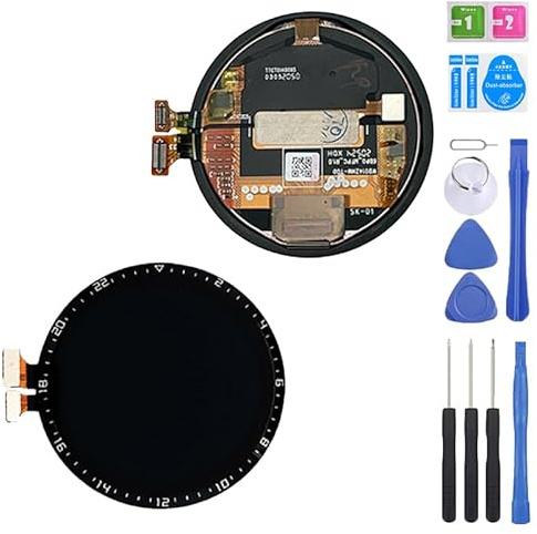 iYAiYO Pantalla OLED, Digitalizador, Pantalla Táctil, Repuesto Compatible con Huawei Watch Gt2 46 mm LTN-B19, DAN-B19 Pantalla Completa con Herramientas-Negro