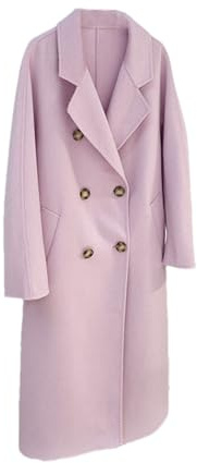 Ownwfeat Langärmliger, Doppelseitiger Kaschmirmantel Für Damen. Langer, Zweireihiger, Einfarbiger Mantel