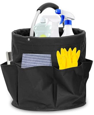 BOUDOI Cleaning Caddy with Handle - Foldable Bucket Organizer, Easy to Clean and Carry, Multi-Purpose Storage