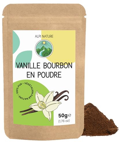 Alpi Nature Bourbon Vaniljpulver 50g, Malda Madagaskar Bourbon Vaniljstänger, Klass A Vanilj Pulver