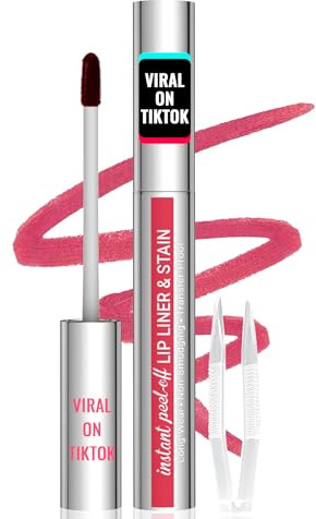iMethod Lip Stain - Lip Liner Stain, Peel Off Lip Stain with Tweezer, Natural Long Lasting, Waterproof, Easy to Use, Stay On All Day, Rose