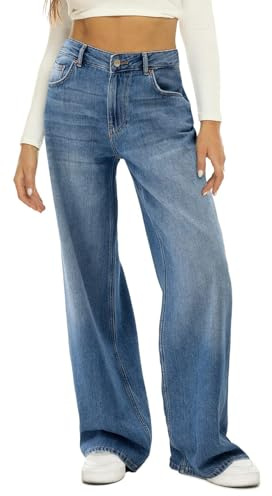 Sawmew Denim Sweatpants Kvinnor Hög Midja Baggy Raka Breda Ben Byxor Jeans för Kvinnor Trendiga Cargo Jeans Kvinnor Y2K Style Vintage Teen Streetwear Långa Jeans