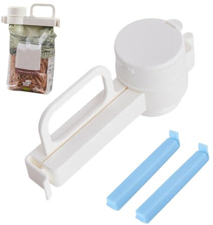 VARKAGE Beutelclips Mit Ausschütter und 2 sealing clips, Beutelclips Mit Öffnung, Verschlussclips Mit Ausschütter, Kaffeebohnen Verschluss, Seal and Pour Bag Clip, Beutelclip Mit Ausgießer Tütenversch