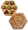 Würfelbox – D20 Symbole, gelbe Würfel