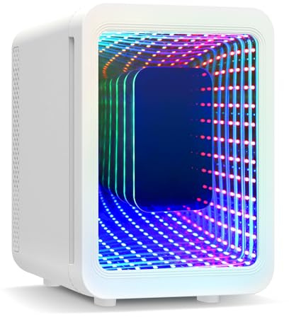eklipt 4 Liter Mini Fridge with RGB LED Mirror, AC/DC Skincare Fridge