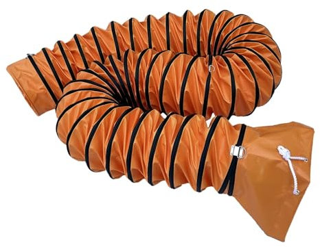 Tuyau d'évacuation robuste pour sèche-linge avec corde réglable, tuyau d'évacuation flexible et canal de sèche-linge avec anneaux en forme de D pour tunnel de ferme, facile à connecter (L - 10 m, D