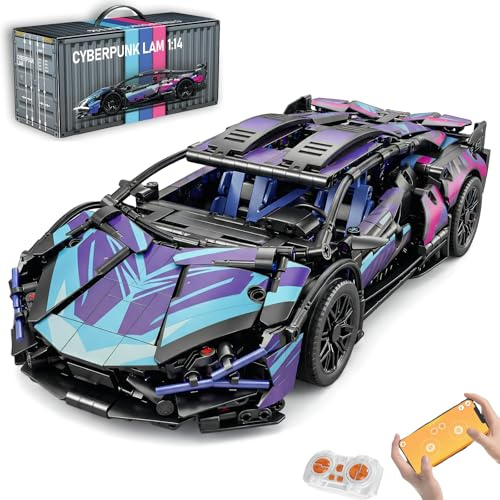 AoreSpty Macchina Telecomandata per Bambini e Adulti, Modellismo da Costruire Auto 1:14, 825 Pezzi, Macchina Radiocomandata con App e Luci LED, Regalo Bambino 10 Anni Maschio