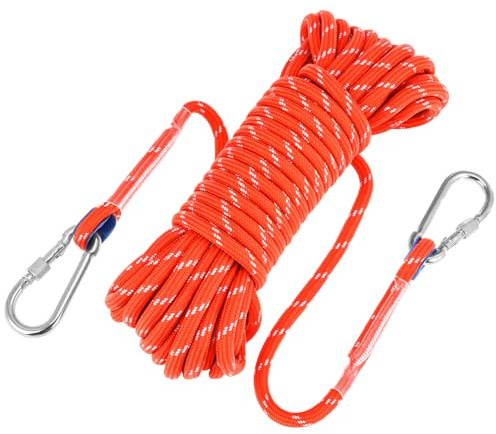 QWORK® 10 mm x 20 Meter Marine Floating Reflective Rope - High-Strength Polypropylene for Mooring, Boating, Rafting & More