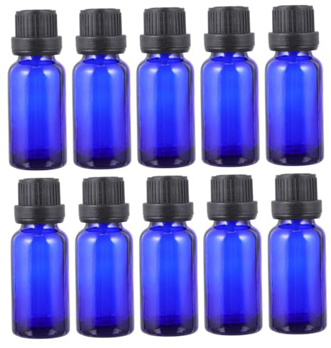 CIYODO 12pcs Glass Empty Essential Oil Bottles Big Cap Dropper for Cosmetic Fragrance Perfume Sample for DIY Aromatherapy and Travel Toiletries