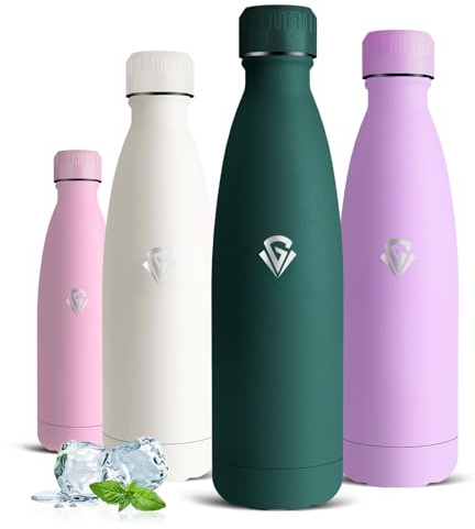 Gourde Isotherme, Gourde 750 ml, Anti Fuite, Gourdes Inox, 24h Froid & 12h Chaud, Gourdes Metal, Facile à Transporter, Double Vide, sans Bpa, Bouteille d'eau pour Bureau, Voyage, Camping