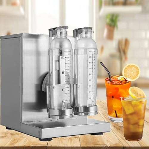 DHMYYXGS Batidora Eléctrica Doble Cabezal Té con Leche,Máquina Automática para Batir Té Leche,Comercial,400 RPM,para Cócteles Y Té Boba,Ideal para Café,Té Burbujas,Té Boba,Zumos,Café,Leche Y Vino