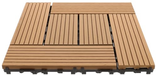 OATIPHO Piastrelle da Esterno in Plastico Antiscivolo per Pavimentazione Balcone e Patio, Facile Installazione, Dimensioni 30,5x30,5x2cm, Rivestimento per Terrazza e Giardino