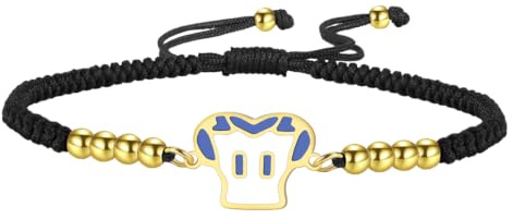 UNIFT Bracelet de football américain pour femme en acier inoxydable réglable avec breloque casque de football Jersey Bijoux Sport Cadeau pour les amateurs de football