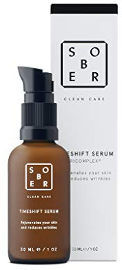 sober® | Timeshift | Unisex Anti-Aging Serum | Hochdosiertes Anti Falten Gel gegen Augenringe und Tränensäcke mit Sofort-Effekt | 100% Wirkstoffe zur Reduktion der sichtbaren Tiefe von Falten