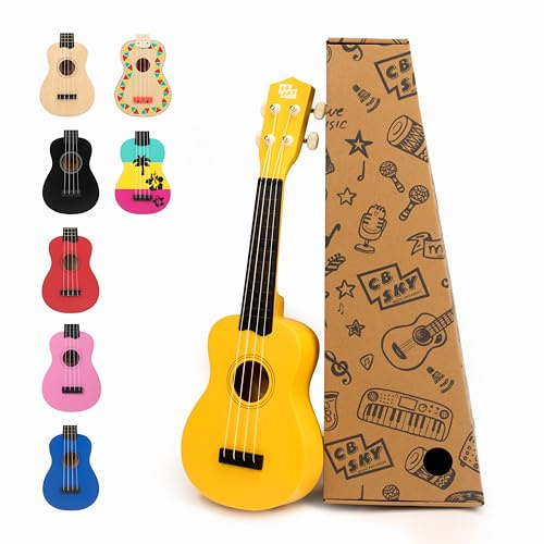 CB SKY Ukulélé soprano pour enfants/débutants Jaune 53 cm