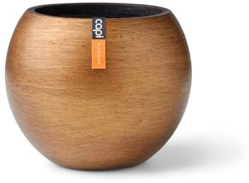 Capi Europe - Gefäß Kugel Retro Gold & Copper - 22x18 - Gold - Öffnung Ø16 - Blumentopf für drinnen - BRTG103