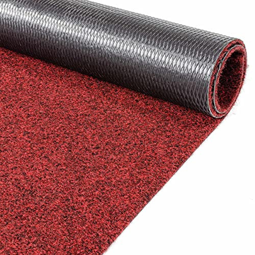 ANRO Fußmatte Schmutzfangmatte Teppich Läufer Sauberlaufmatte rutschfest Indoor Outdoor abwaschbar für Flur Eingang Poet Meterware Rot 120 x 100 cm (Rechteckig)