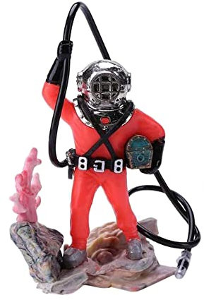 Bestgle Decorations Adornos de Pecera Adorno de Pecera Flotante con Buceador Buceo Pez Tank Ornament Decoration para Acuario Pecera Estanque De Peces Decoración (Rojo)
