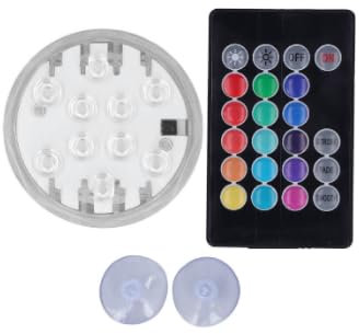 Hoopoocolor Submersible LED Lights, Remote Adjustment, 15 Color Changing Modes, Suction Cup Installation, RGB IP68 Waterproof Underwater Spot Light for Aquarium, Pool, Fish Tank