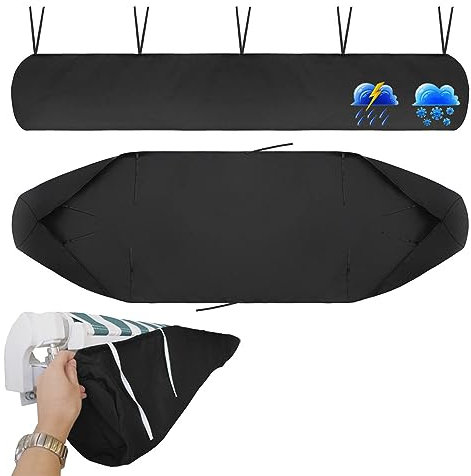 SHUOJIA Markisenabdeckung, Abdeckung Schutzhülle Markisenschutzhülle Rain Canopy Storage Bag UV-Zelt Wasserdicht Und Staubdichte Abdeckung, Schutzhülle Für Markisen, Oxford-Stoff (Black,3M)