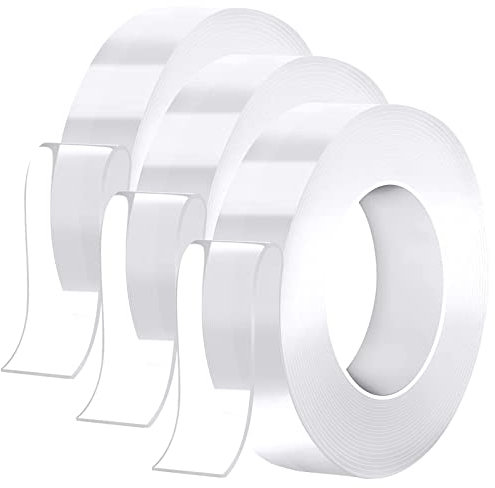 KEYRI Doppelseitiges Klebeband Extra Starkes, Nano Doppelseitiges Klebeband Transparent Tape Spurloses Waschbares Klebeband (9m)