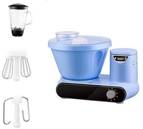 Robot De Cocina Con Tazón De 5L Batidora Amasadora Reposteria 6 Velocidades Con Pulso Incluye Báscula Electrónica, Gancho Para Masa Y Batidor De Globos Exprimidor Opcional Para Pastel, Ensalada ( Colo