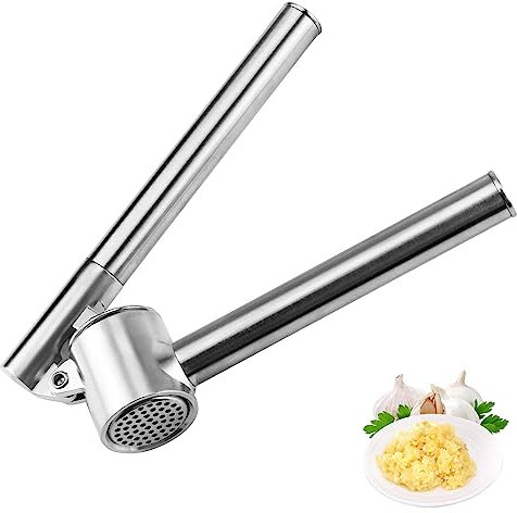 Knoblauchpresse, Knoblauchschneider Garlic Press Knoblauch Crusher Edelstahl Spülmaschinenfest Garlic Crusher Knoblauchpresse robuster, ergonomischer Griff 1