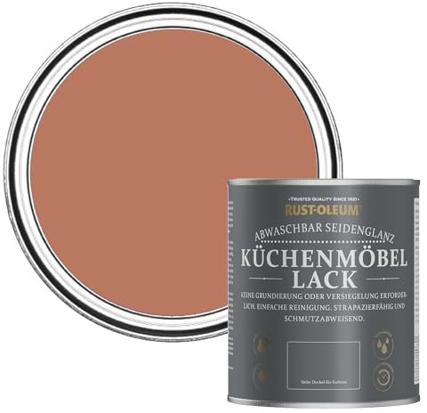 Rust-Oleum Red Scrubbable Kitchen Cupboard Paint in Satin Finish - Siena 750ml