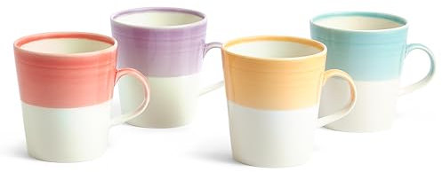Royal Doulton Mug Grande, Ideal for Everyday Use, 1815 Bright, Multiple Colours, 500ml/17oz, Mixed Set of 4