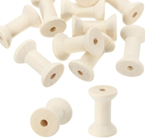 PATIKIL Wooden Empty Spools 2 x 1.4, 10Pcs Unfinished Wood Sewing Thread Spool Natural Wire Weaving Bobbins for Crafts Embroidery, Wood Color