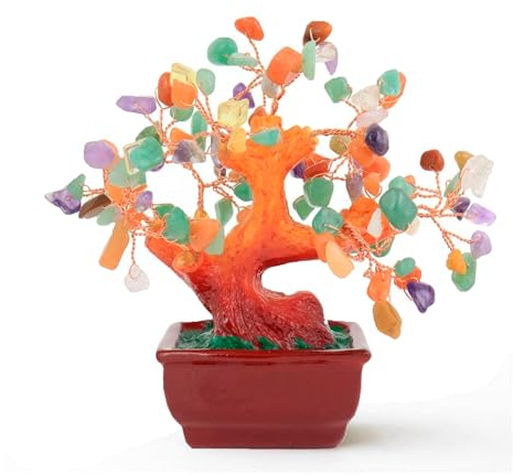 Arbol de la Vida Piedras Naturales 100% Genuinas Arbol de la Vida Decoracion Cristales Curativos Cirstales Terapias Yoga (7 Chakras, 20 cm Mediano)