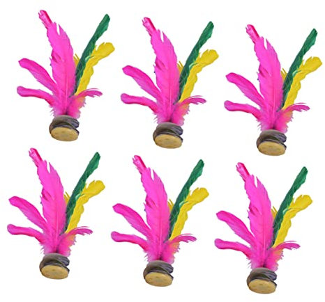 BESTonZON 6stücke Federbälle Verdickt Für Außenbereich Jianzi Boden Spielzeug Kick Junge Mädchen Jungen Mädchen Federball Hohes Spielvergnügen