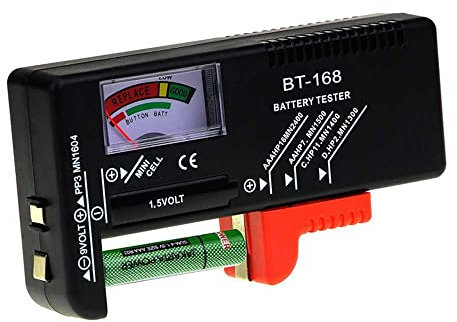 OcioDual Probador Digital de Baterías BT-168 PRO, Comprobador de Pilas AAA C D 9V 1.5V 18650 14500, Baterías de litio, pilas de botón, Tester Universal de baterías, Negro