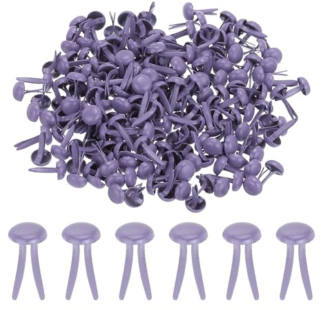 PATIKIL 1000 PCS Paper Brass Fasteners Split Pins Pastel Mini Metal Brads Round Head Plated Fastener for Craft Art Scrapbooking DIY Supplies, Purple, 4.5 x 8 mm