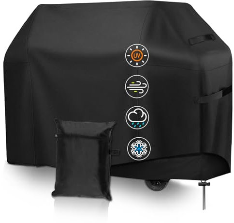 MWZEAUL Grill Abdeckhaube 147x61x117 cm, Gasgrill Abdeckung 210D Oxford-Stoff mit PU-Beschichtung, Grillabdeckung Wetterfest, Anti-UV, Wasserdicht & Reißfest, Grillhaube für Weber, Enders, Char Broil