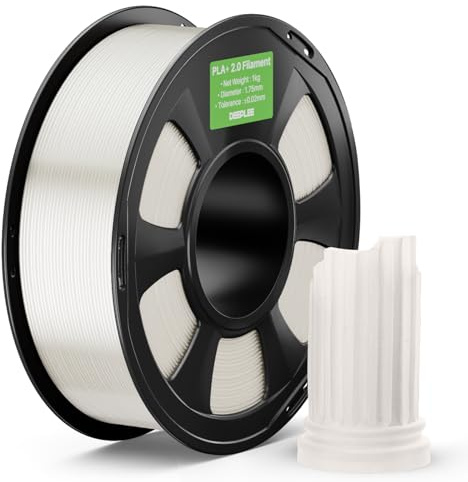 DEEPLEE PLA+ 2.0 Filament 1.75mm, Stärkere Zähigkeit 3D Drucker Filament, Transluzent 1KG, Upgrade PLA Plus 3D Printer Filament, High Speed PLA+ Filament für die meisten FDM 3D Drucker
