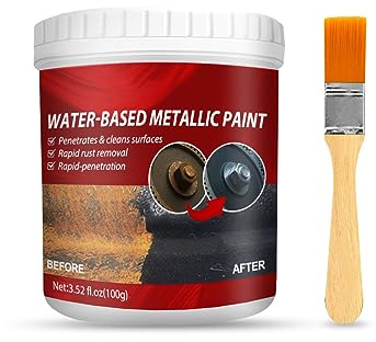 ZhangJJJJJJJ Rust Conversion Paint, Weatherproof Rust Converter Paint for Metal, Rusts Removal Converter Metallic Paints with Brush (100g+brush,1 Set)